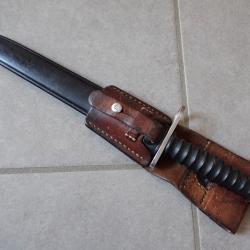 W 247667 Baionnette Suisse pour FASS 57 avec porte fourreau en cuir