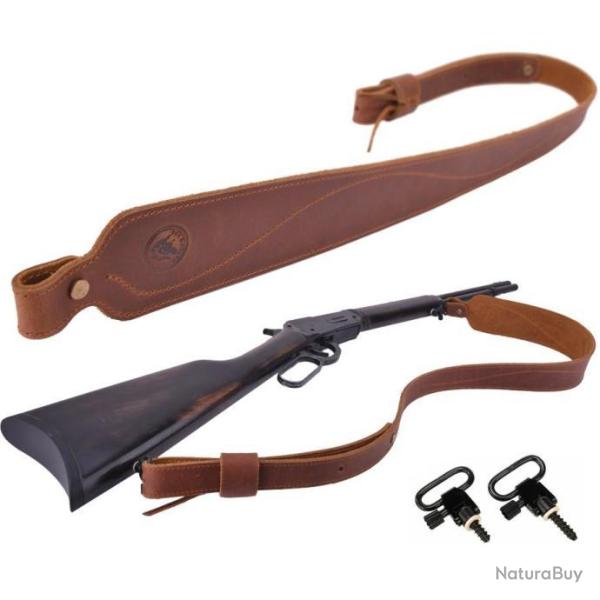 Sangle Elingue Bretelle + Grenadi�re Carabine Fusil en Cuir Epais LIVRAISON GRATUITE