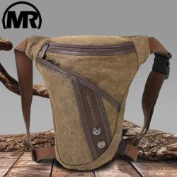 Sacoche Banane MARK ROYAL de Cuisse Cuir et Nylon Camping Moto Randonn&eacute;e LIVRAISON GRATUITE