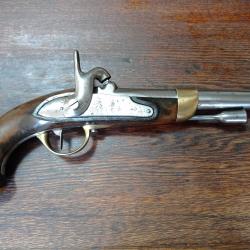 Pistolet de cavalerie ou d'ar&ccedil;on &agrave; percussion - mod&egrave;le 1822 T bis - Mutzig construit neuf - EM