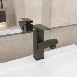 Robinet de lavabo r&eacute;tractable Finition grise 157x172 mm