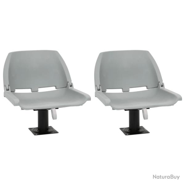 Ensemble de si�ges de bateau pliables 4 pcs sans coussin gris