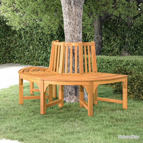 Banc demi-circulaire tour d'arbre �160cm bois massif eucalyptus