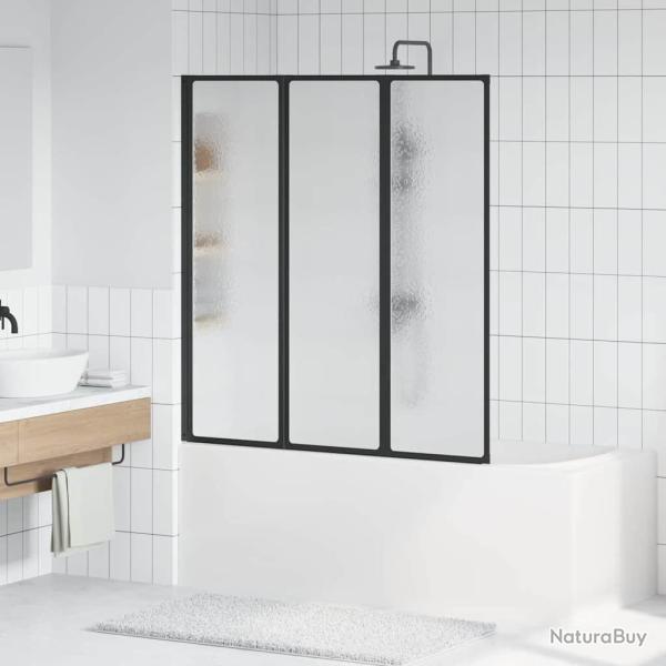 Paroi de douche Noir 132 x 2 x 140 cm Aluminium et PP