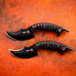 Couteau TOPS Upswarm Lame Acier 1095 Black Double Edge Manche Micarta Noir Etui kydex USA TPUPSM02