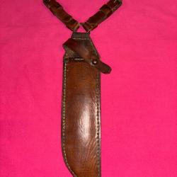 Ancien Fourreau Cuir avec Suspentes