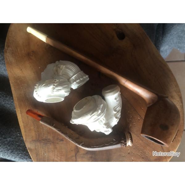 Lot de 4 pipes anciennes