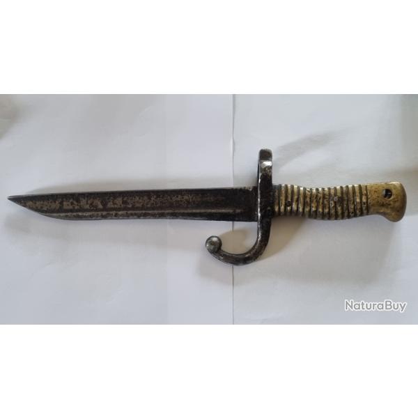 Originale Ba�onnette fran�aise Chassepot 1866 Guerre de 1870 Napol�on III Raccourcie Couteau