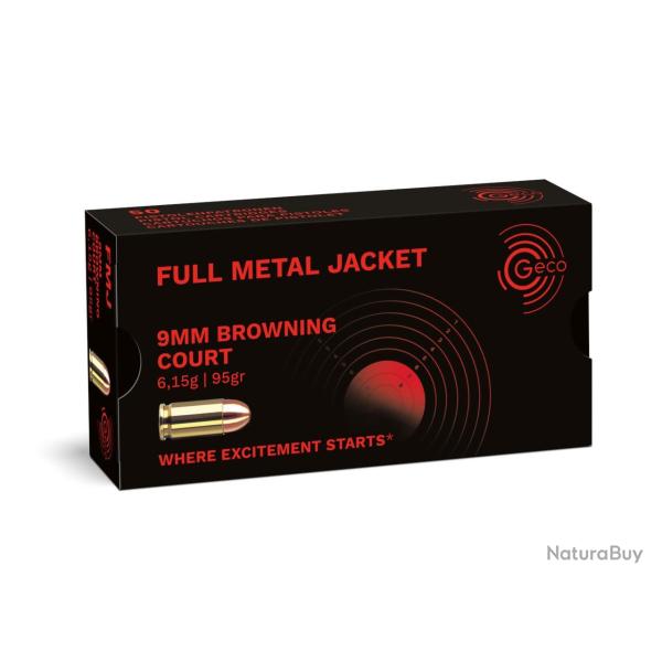 Munitions Geco 380 ACP - 9mm court browning 95gr FMJ x50