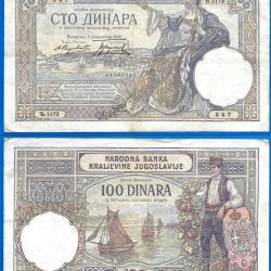 Yougoslavie 100 Dinars 1929 Billet Dinara Dinar