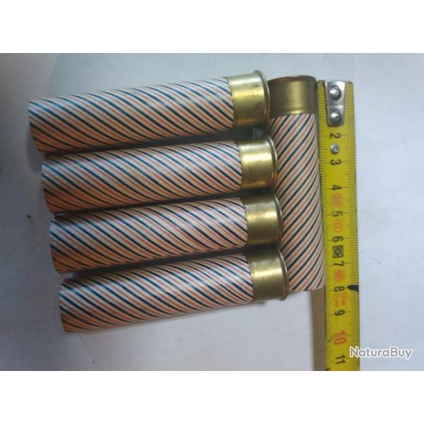 lot de 5 douilles tricolores cal 16 chambrees a 75mm de manufrance