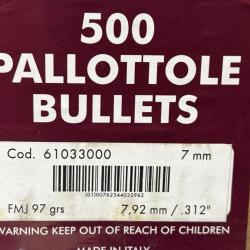 Ogives FIOCCHI calibre 32 (7.92mm) diam 312 97GR fmj x500