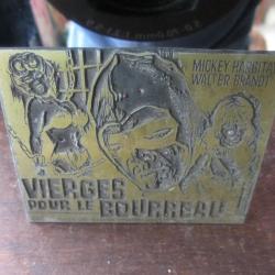 Plaque impression publicitaire film Vierges pour le bourreau 1965