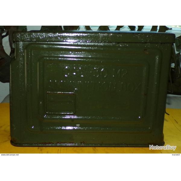 ARMEE AMERICAINE U.S : BOITE A MUNITIONS CALIBRE 30 M2 , POIDS 1,5 KILO  , A NOTER LE JOINT A PLUS D