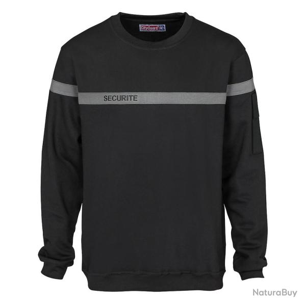 SWEATSHIRT SECURITE BANDE GRISE S NOIR