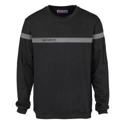 SWEATSHIRT SECURITE BANDE GRISE XL NOIR