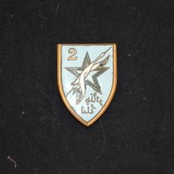 INSIGNE 2&deg; DIVISION D'INFANTERIE MAROCAINE-LIBERATION-ITALIE-BLEU CIEL-DRAGO-DEPOSE-GUERRE INDOCHINE