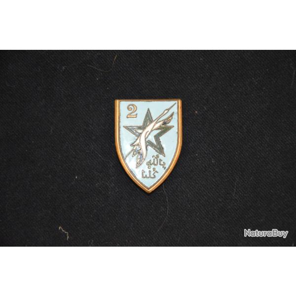 INSIGNE 2� DIVISION D'INFANTERIE MAROCAINE-LIBERATION-ITALIE-BLEU CIEL-DRAGO-DEPOSE-GUERRE INDOCHINE