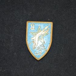 INSIGNE 2&deg; DIVISION D'INFANTERIE MAROCAINE-LIBERATION-ITALIE-BLEU FONCE-INDOCHINE