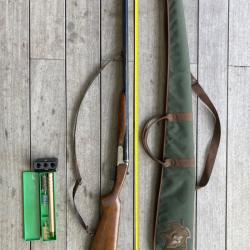 Fusil juxtapos&eacute; Zabala avec housse, bandouli&egrave;re et les 5 chokes