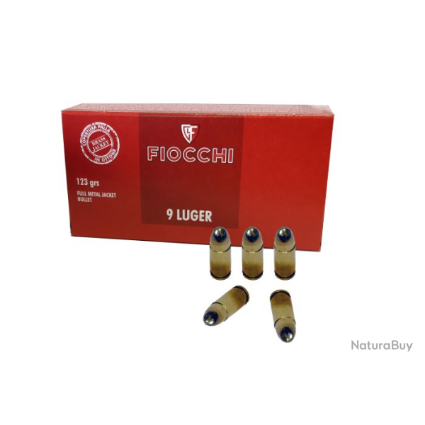 Balles Fiocchi Full Metal Jacketed - 9 mm Para / 123 Gr