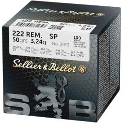 Vente group&eacute;e - Pack 400 cartouches S&B cal. 222 Soft Point 3,2g/50grs - Port Gratuit