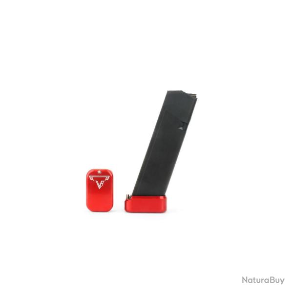 Talon de chargeur TTI For Glock 9/40 Full Size Magazines Rouge +3/4