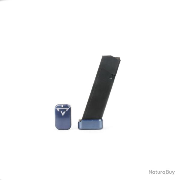 Talon de chargeur TTI For Glock 9/40 Full Size Magazines Bleu Titane +3/4