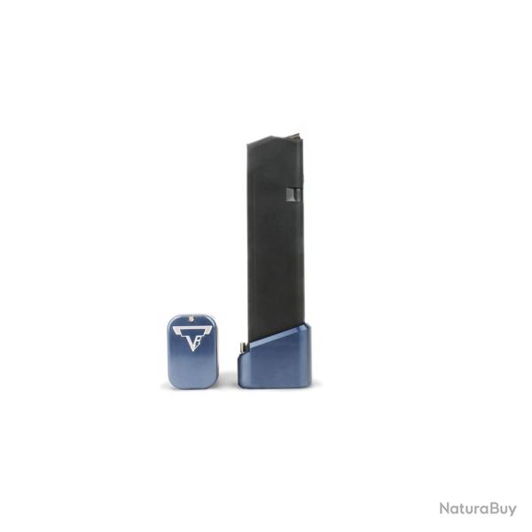 Talon de chargeur TTI For Glock 9/40 Full Size Magazines Bleu Titane +5/6