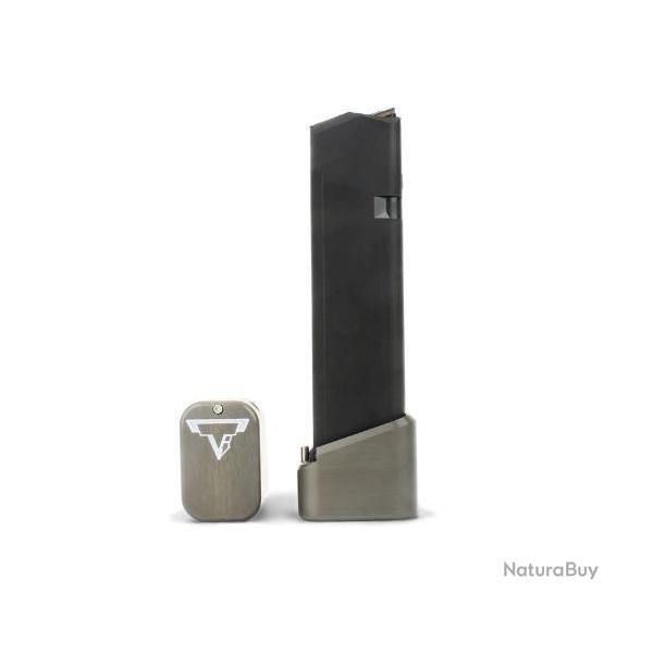 Talon de chargeur TTI For Glock 9/40 Full Size Magazines Gris Titane +5/6