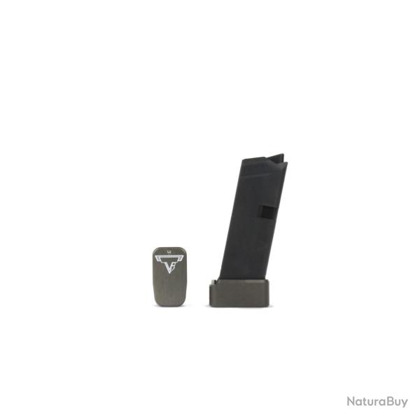 Chargeur TTI +2 Base Pad For Glock 42 .380 OEM Magazines Gris Titane