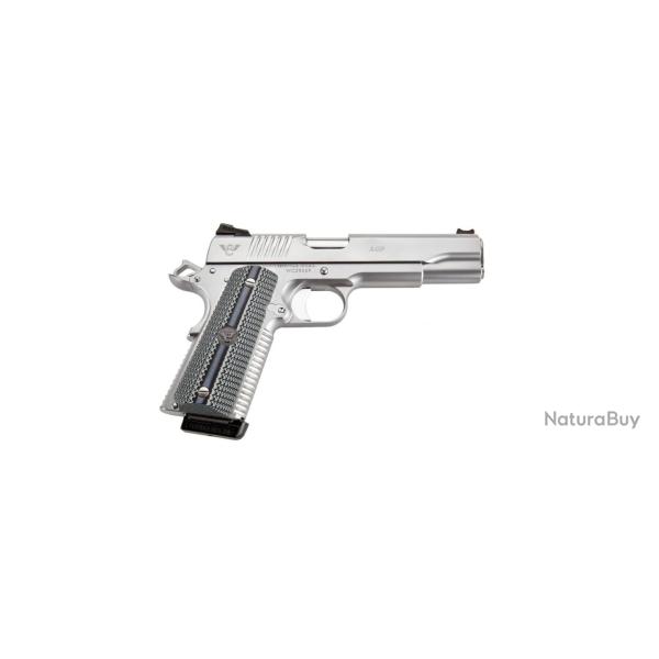 Wilson Combat Pistolet ACP Full Size Stainless 1911 45 ACP Plaquettes G10 Gris/Noir