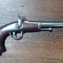 Rare PISTOLET &agrave; percussion d'officier de gendarmerie mod&egrave;le 1836 - 2&egrave;me mod&egrave;le Chatellerault - BE