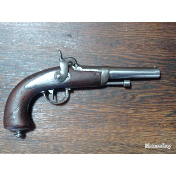 Rare PISTOLET � percussion d'officier de gendarmerie mod�le 1836 - 2�me mod�le Chatellerault - BE