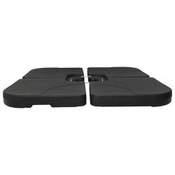 Base de parasol portable remplissable 50 x 50 x 7,5 cm 4 parties stable et l&eacute;g&egrave;re en plastique noir