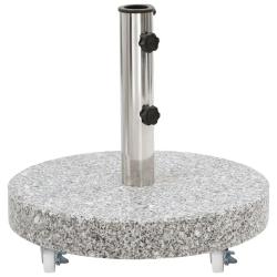 Socle de parasol rond 45 cm stable et facile &agrave; d&eacute;placer avec roulettes en granit gris 02_0045947