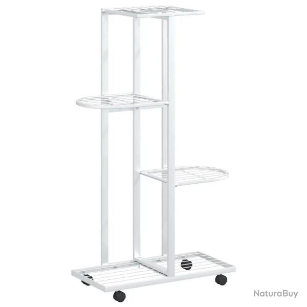 Jardini�re � 4 niveaux avec roues design moderne int�rieur et ext�rieur 44 x 23 x 80 cm en fer blan