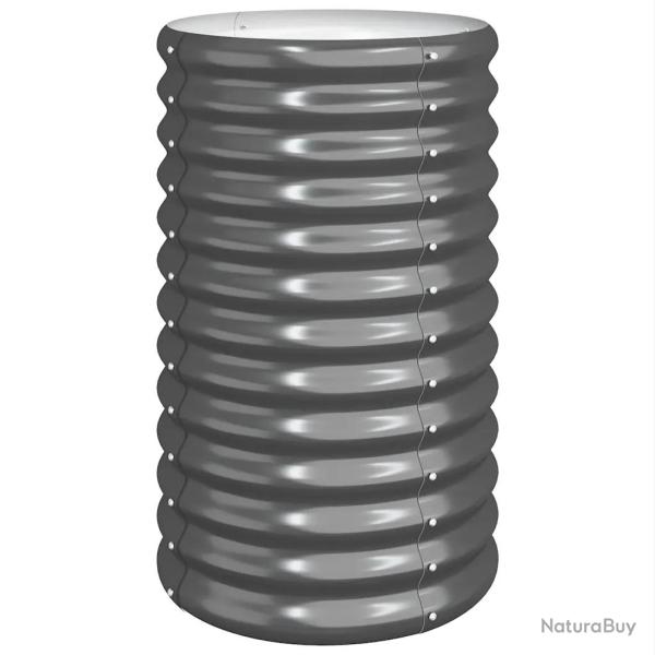 Jardini�re ronde ext�rieure 40 x 40 x 68 cm robuste design moderne balcon en acier galvanis� anthra