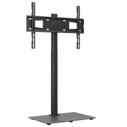 Meuble TV d'angle pivotant pour 32-65 pouces en acier noir 66 x 38 x 128,5 cm avec rangement modern