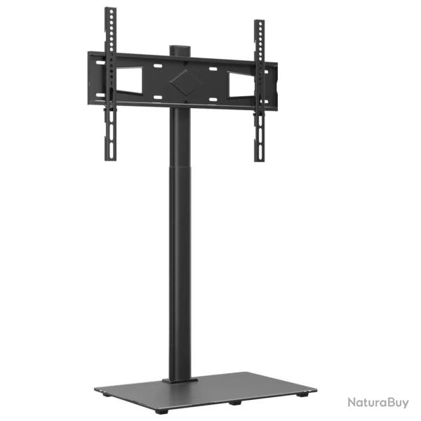 Meuble TV d'angle pivotant pour 32-65 pouces en acier noir 66 x 38 x 128,5 cm avec rangement modern