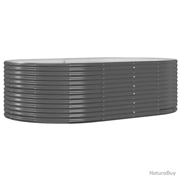 Jardini�re sur�lev�e moderne pour jardin balcon terrasse 212 x 140 x 68 cm en acier galvanis� anthr