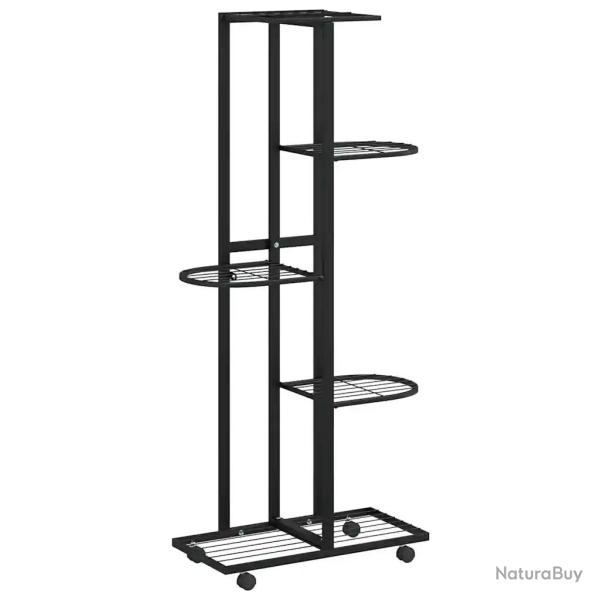 Jardini�re � 5 niveaux mobile pratiques int�rieur 44 x 23 x 100 cm en fer noir 02_0047084