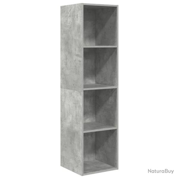 Meuble TV mural horizontal 37 x 37 x 142 cm rangement pratique d�co design en bois gris b�ton 02_00