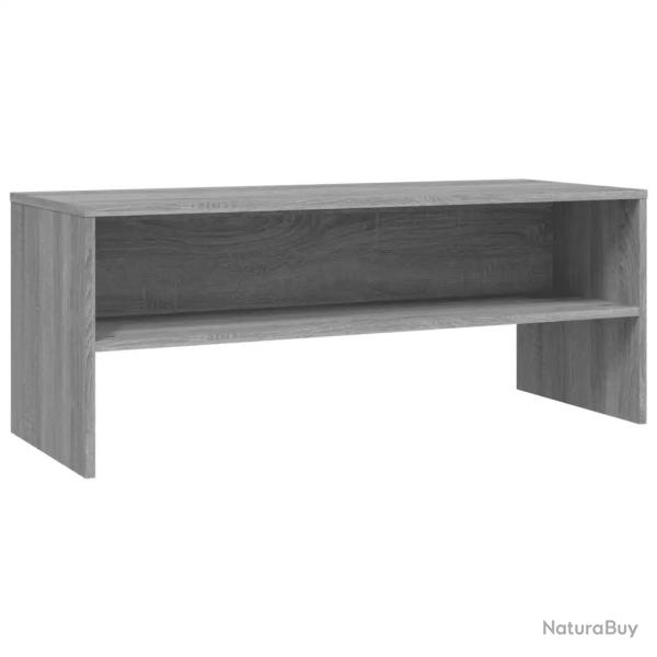 Meuble TV contemporain pratique avec rangement 100 x 40 x 40 cm en bois d'ing�nierie gris sonoma 02