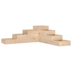 Jardini&egrave;re d'angle &agrave; 4 niveaux pour balcon jardin 106 x 104,5 x 36 cm en pin massif naturel 02_0048