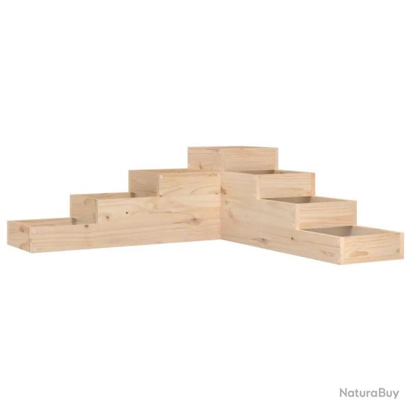 Jardini�re d'angle � 4 niveaux pour balcon jardin 106 x 104,5 x 36 cm en pin massif naturel 02_0048