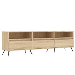 Meuble TV avec grand espace de rangement 150 x 30 x 44,5 cm style contemporain en bois d'ing&eacute;nierie
