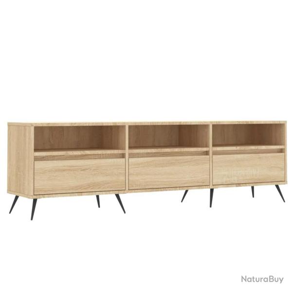 Meuble TV avec grand espace de rangement 150 x 30 x 44,5 cm style contemporain en bois d'ing�nierie