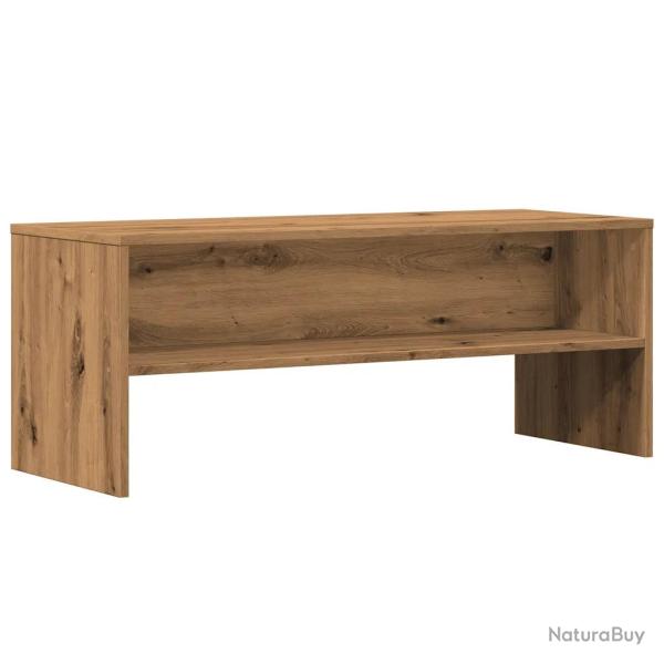 Meuble TV bois d'ing�nierie moderne grand espace de rangement 100 x 40 x 40 cm en bois ch�ne artisa
