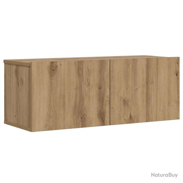 Meuble TV mural tendance pratique 80 x 30 x 30 cm en bois d'ing�nierie ch�ne artisanal 02_0050711